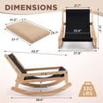 thumbnail image 6 of OMNIBERG 57"‌ Oversized Chaise Rocking Lounge Chair with Solid Wood Base, Plush Corduroy Beanbag Rocking Sofa Chair, Cozy Cloud Accent Chair Lounger for Bedroom Living Room, Khaki, 6 of 8