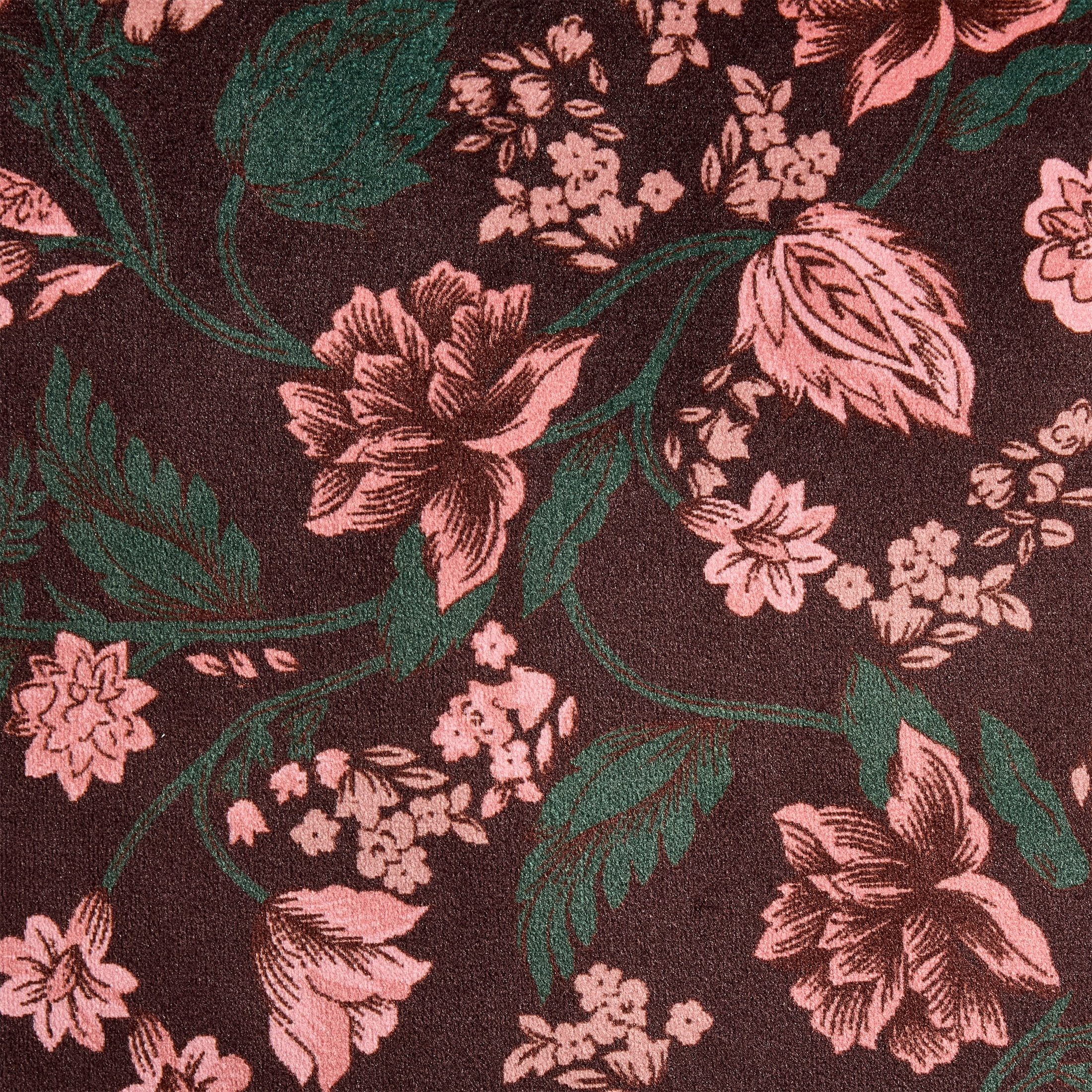 Home Decor Collection 20" x 20" Blush Floral Velvet Decorative Pillow