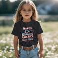 thumbnail image 2 of USA 250th Anniversary Shirt Kids Casual Short Sleeve Graphic T Shirt for Boys and Girls Crewneck Tee with Stars and Stripes Prints Black 2 Years-3 Years, 2 of 6