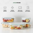 thumbnail image 3 of Juego de Contenedores 5pzas Hermeticos Con Tapa Recipiente de Vidrio KingsHouse, 3 of 7