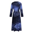 thumbnail image 4 of gakvbuo Plus Size Maxi Dress For Women Long Sleeve V Neck Casual Boho Floral Print Ruffle Flowy Dress Fall Dresses For Women 2023, 4 of 5