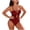 Wine, variant on TAGOLD Womens Bikinis Set Solid Color 2 Piece Split Bikini Swimsuit With Trunks Elastic Summer Beach Wear