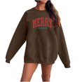 thumbnail image 1 of Timegard Oversized Sweatshirt for Women Christmas Print Long Sleeve Tops Loose Comfy Crewneck Pullover, 1 of 8