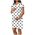 thumbnail image 3 of Feancey Nursing Dresses Breastfeeding Women Cute Heart Graphic Maternity Nightgown Hospital Gowns Labor Delivery Short Sleeve Pregnancy Dress White L, 3 of 7