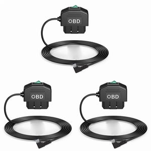 3X Dash Cam OBD Kit fil dur, caméra Dash USB Type C Kit de fils rigides avec OBD Câble d'alimentation pour Dashcam 12-24V à 5V/3A,3x OBD kit de fils durscam, noir