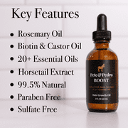 Pete & Pedro BOOST Hair & Beard Growth Strengthening Serum With Biotin & Rosemary, 2 oz