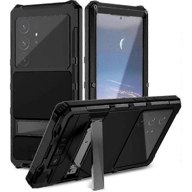 Heavy Duty Metal Military Grade Phone Case For Samsung Galaxy S24 Ultra Built-in Screen Lens Protection