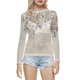 thumbnail image 1 of Gibobby Blusas Holgada Blusa de manga larga con cuello redondo a la moda de verano para mujer, camisa estampada superior semitransparente, camisa inferior（Blanco， XXXXL), 1 of 5