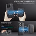 thumbnail image 3 of AutSpace Funda para Apple iPhone 13 Pro, Bloqueo RFID, Cuero PU, Compatible con MagSafe, Billetera Desmontable 2 en 1 con Tarjetero, Soporte, Cubierta Protectora Magnética, Negro, para iPhone 13 Pro, 3 of 8