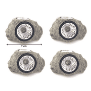 4PACK Solar Powered Rock Landscaping Spot 3-LED Light Garden Outdoor