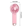 thumbnail image 3 of USB Rechargeable Handheld Fan 3 Speed Adjustable Mini Fan With 400mAh Battery Portable Hook For Travel Office Outdoor Use, 3 of 7