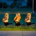 thumbnail image 4 of Luces solares para jardín, decoración al aire libre, búho de resina, luces LED solares para jardín, impermeables, ahorro de energía, forma de búho con estaca para jardín, césped, arte de patio,, 4 of 6