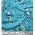 thumbnail image 1 of Soimoi Cotton Duck Fabric Clover Grass & Lion Animal Print Sewing Fabric Yard 56 Inch Wide, 1 of 1