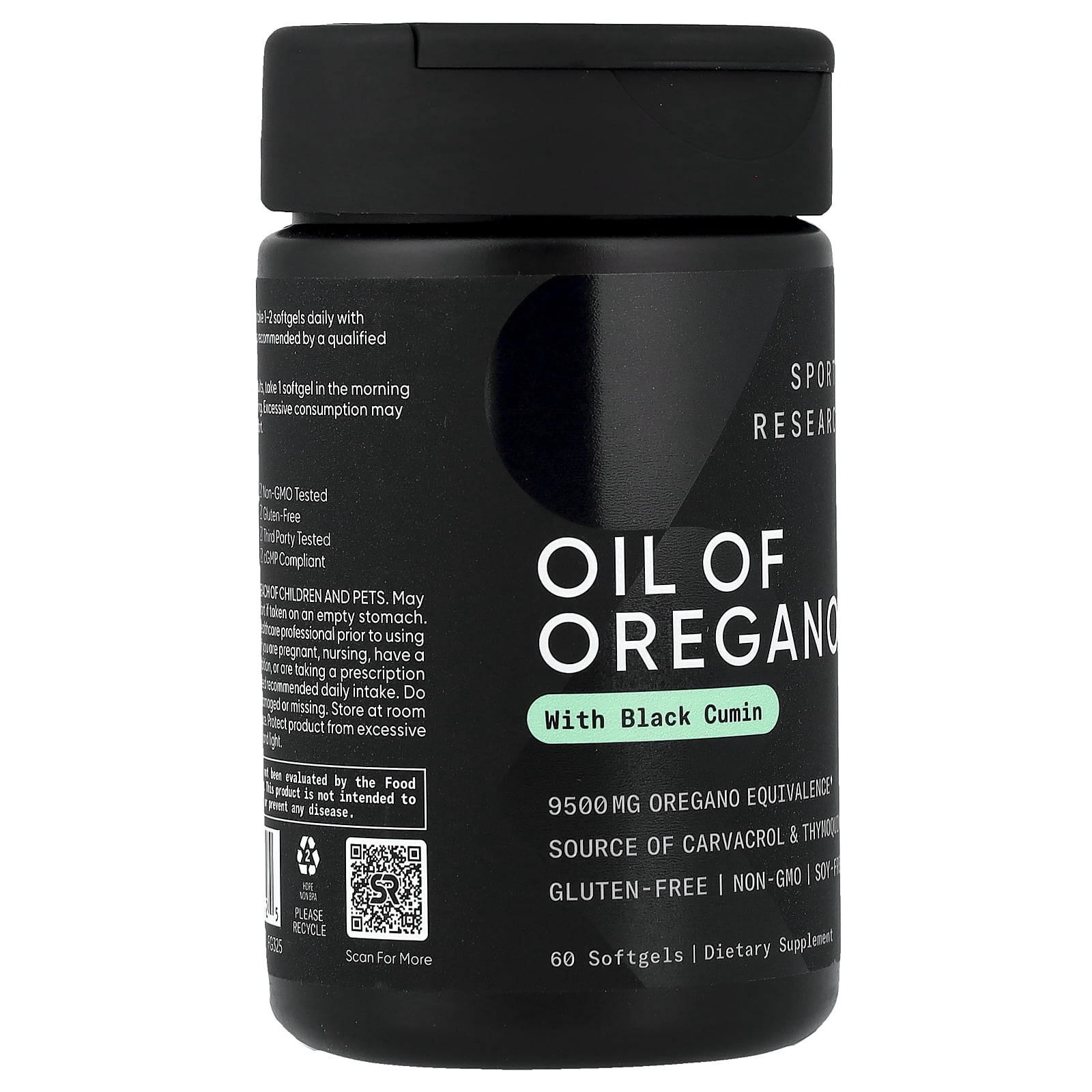 Sports Research Oil Of Oregano With Black Cumin, 60 Softgels