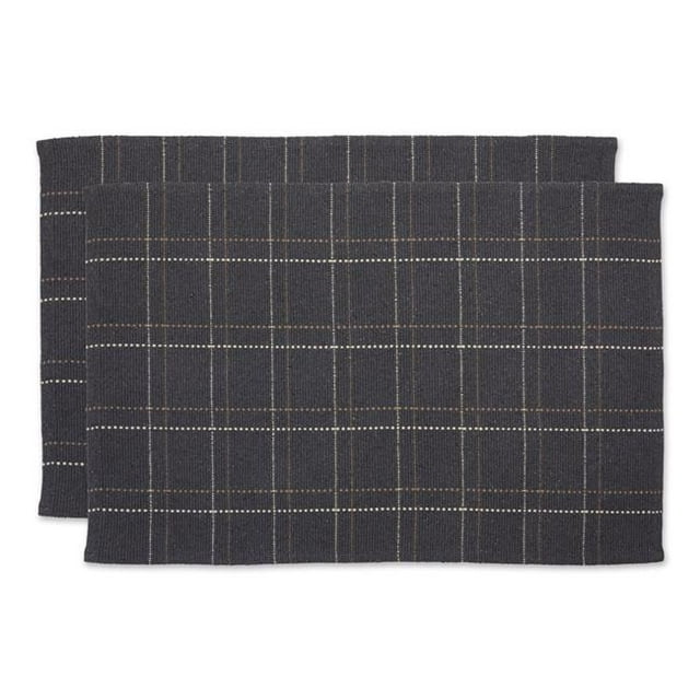 Design Imports CAMZ12736 Tapis en Fil Recyclé, Carreaux Minéraux Variés - Ensemble de 2