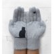 thumbnail image 3 of 2 pares de guantes de punto de lana con estampado de pájaros y gatos, resistentes al frío y al calor para otoño e invierno (rosa), 3 of 5
