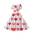 thumbnail image 5 of Afuyipoi Girls 5-14 Party Dresses,Fit-&-Flare Summer Heart Print V-Collar Festival Dress Orange 12-13, 5 of 7