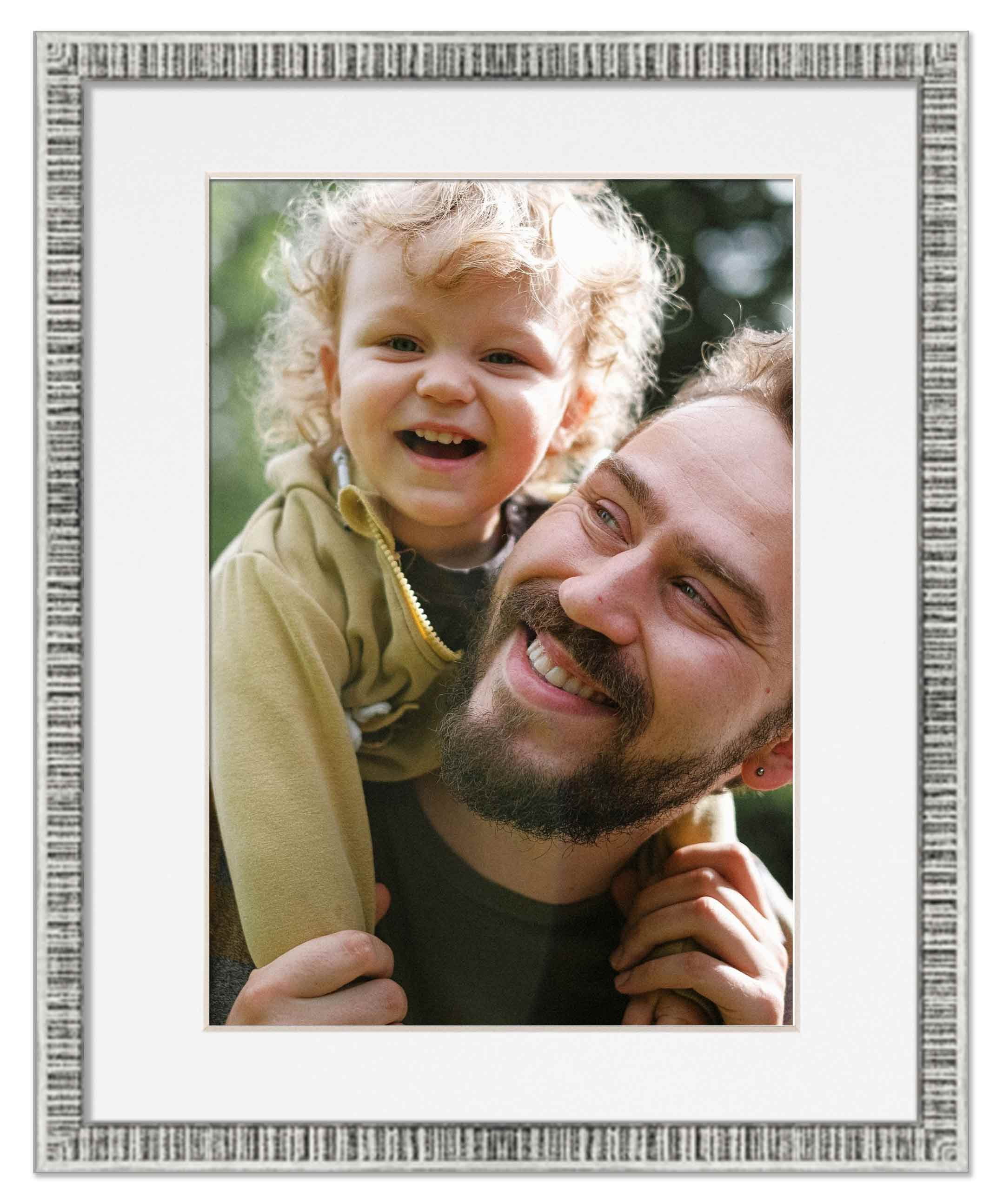 16x20 Frame Silver With White Picture Mat For 16x20 Photo - Silver 18x24 Frame To Display Print or