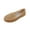 Yellow, variant on Womens Perforated Slip On Loafers Breathable Vegan Faux Leather Casual Work Shoes Lightweight Flats Beige,Size 6