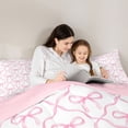 thumbnail image 4 of Erosebridal Pink Bows Girls Twin Comforter Sets,Girly Bowknot Princess Bedding Set For Bows Lover,Reversible pink,2-Piece, 4 of 7