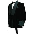thumbnail image 3 of Men Smoking Jacket Black,Quilted Robe Classic Fit, Wedding Party Wear Smoking Jacket for Men&nbsp;, 3 of 5