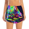 thumbnail image 2 of Goofa Howling Wolf Printed Women 2 in 1 Running Shorts,Quick Dry Athletic Workout Shorts,High Waisted Athletic Shorts with Liner Pockets-Small, 2 of 9