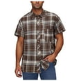thumbnail image 2 of Tdoqot Mens Plaid Button Down Shirts with Pocket- Short Sleeve Regular Fit Casual Classic Shirts Coffee Size M, 2 of 7