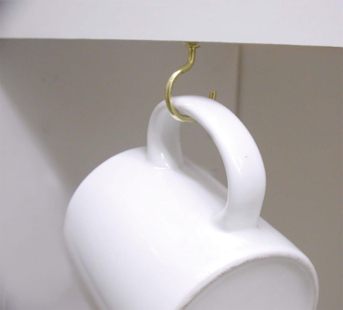 Hillman 536189 Cup Hooks, Screw Hooks 1-1/4" Brass, 2-Pack