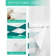 thumbnail image 4 of No Hook Shower Curtains, Anchor Teal Small Shower Curtains with Snap in Liner, Modern Navy Blue White Striped Nautical Waterproof Washable Fabric Bathroom Shower Curtain Sets, 36" x 78", 4 of 7