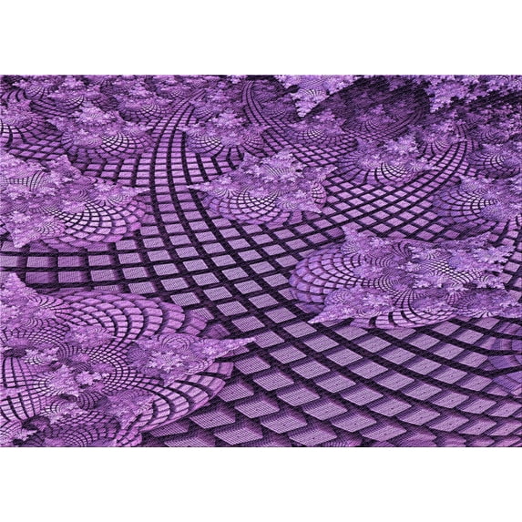 Ahgly Company Indoor Rectangle Patterned Tyrian Purple Area Rugs, 6' x 9'