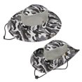 thumbnail image 3 of Sombrero De Pescador Pesca Protección Solar Gorra De Pesca Al Aire Libre Malla De Camuflaje Blanco Gris, 3 of 5