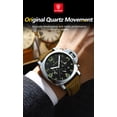 thumbnail image 2 of Poedagar Leather Strap Men's Luxury Sports Waterproof Luminous Date Chronograph Quartz Watch, 2 of 6