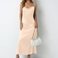 thumbnail image 4 of YFELWZ Womens Plus Size Dresses Fashion Solid Color Lock Clasp Design Beach Swimsuit Beige L, 4 of 9