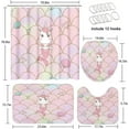 thumbnail image 3 of Unicorn Mermaid Bathroom Set with Shower Curtain and Rugs Accessories, Kids Girl Sea Beach Shower Curtain for Bathroom, Fantasy Ocean Pink Rainbow Bathroom Decor 4 Pcs, 3 of 7