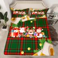 thumbnail image 2 of Homewish Kawaii Christmas Reindeer Full Size Sheets,Cartoon Xmas Snowman Bed Sheets,Santa Claus Gifts Sheet Sets For Kids,Breathable Home Decor,4 Pieces, 2 of 7