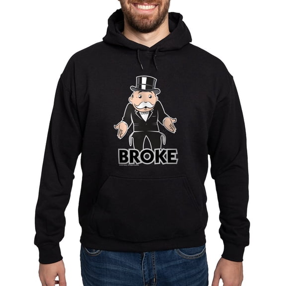 CafePress - Monopoly Broke Hoodie (Dark) - Pullover Hoodie, Classic, Comfortable Hooded Sweatshirt