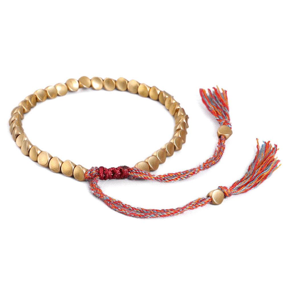 Luck Colorful Rope Handmade Braided Bracelet With 18K Gold Bead For Her For Him 