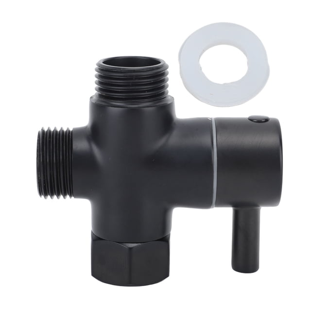 Válvula desviadora de ducha de 3 vías G1/2" de cobre para cabezal de ducha de mano, color negro