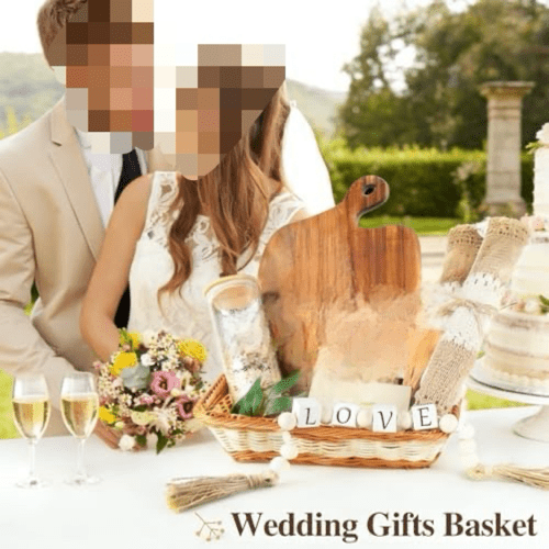 Mr and Mrs Cutting Board Basket Set Wedding Gifts for Couples, Anniversary Engagement Gift Newlyweds Gifts Kitchen Gift for Bride, Groom$$Home Decor, Kitchen, & Other