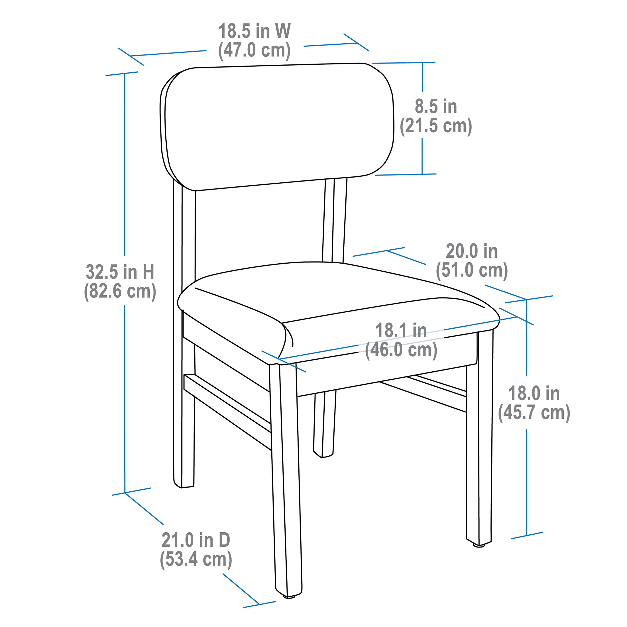 Better Homes & Gardens Juliet Upholstered Dining Chairs, Set of 2 photo 3