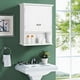 thumbnail image 2 of Costway Armario de baño de pared, armario de madera suspendido con puertas y estantes, armario multiuso adecuado para el baño, la cocina, el dormitorio, blanco., 2 of 6