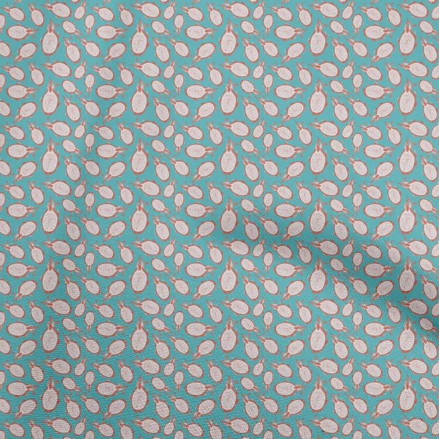 oneOone Georgette Viscose Sea Green Fabric Dragonfruit Craft Projects Decor Fabric Printed By The Yard 42 Inch Wide