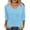 Blue, variant on Vivianyo HD Women's Scallop Notch Neck Knit Top, Solid Three Quarter Sleeve Soft Knit Casual Pullover Shirt for Women, Sizes S-2XL