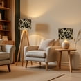 thumbnail image 4 of 2pcs Set Drum Lampshades (13"x 13"x 10"), Kesintisiz zebra kaplan leopar deri deseni siyah ve Fabric Lamp Shades, Large Replacement Shades for Table, Floor, and Pendant Lamps, Simple Assembly Needed., 4 of 8