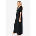 thumbnail image 3 of Dreams & Co. Plus Size Petite V-Neck Short Sleeve Maxi T-Shirt Lounger, 3 of 6