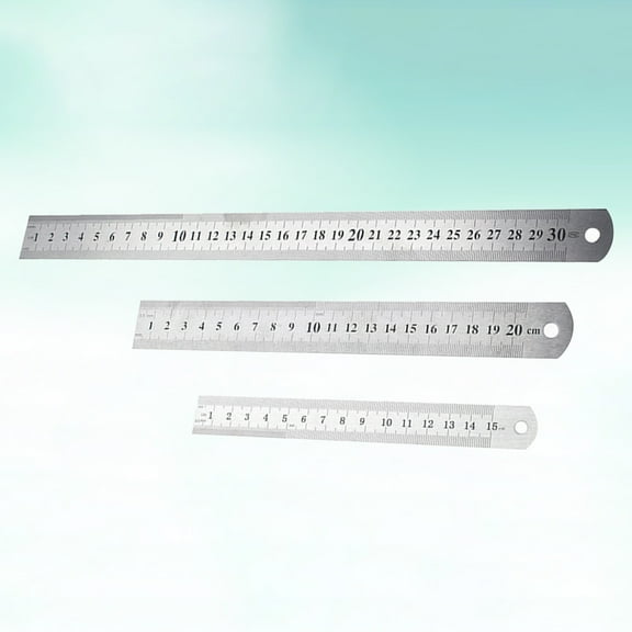 OUNONA 3 Pcs Meter Stick Machinist Graduated Steel Ruler Practical Ruler Office