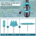 thumbnail image 6 of Ainfox 13ft Large Patio Umbrella, Outdoor Double-Sided Rectangle Market Heavy Duty Umbrellas without Base, Blue, 6 of 9