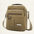 thumbnail image 3 of FENOHREFE Men's Casual Canvas Handbag for Commuting and Short Trip Small Crossbody Shoulder Bag Multi Pocket Zippers Satchel Purse, 3 of 8
