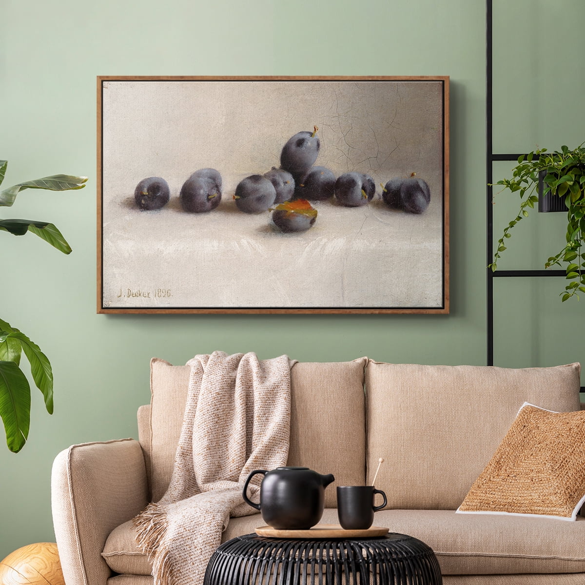 Vintage Botanical Print-XLIV By Wexford Home Framed in Walnut Wood Gallery Wrapped Canvas 27 in. x 41 in.