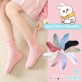 thumbnail image 2 of 9 Pairs Girls Kids Ruffle Socks Uniform School Dress Frilly Cotton Crew Socks, 2 of 6